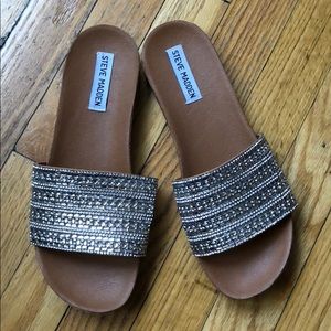Steve Madden jeweled slides